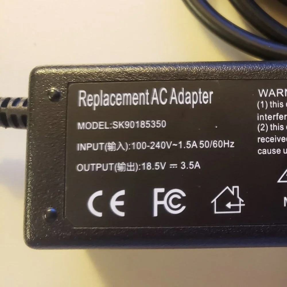 Replacement A\C adapter. Fits HP Ellite book and all related laptops